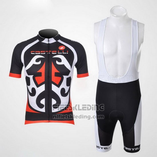 2011 Fietskleding Castelli Rood en Zwart Korte Mouwen en Koersbroek