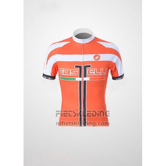2011 Fietskleding Castelli Wit en Oranje Korte Mouwen en Koersbroek