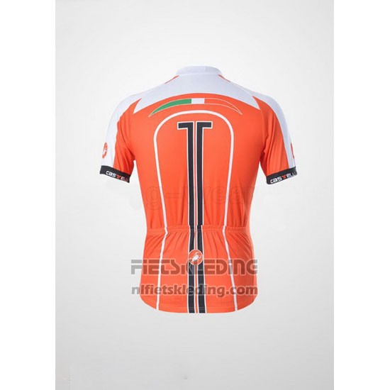 2011 Fietskleding Castelli Wit en Oranje Korte Mouwen en Koersbroek