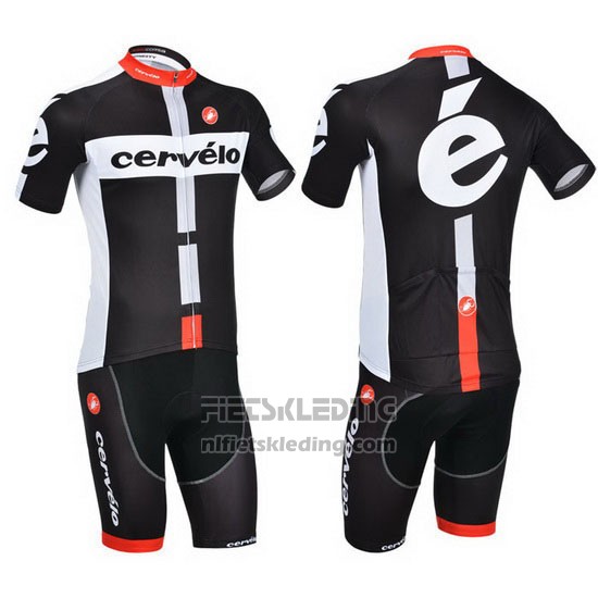 2013 Fietskleding Cervelo Wit en Zwart Korte Mouwen en Koersbroek