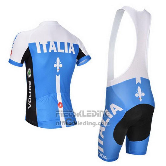 2014 Fietskleding Castelli Blauw en Wit Korte Mouwen en Koersbroek