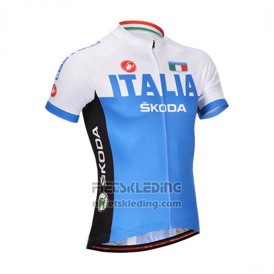 2014 Fietskleding Castelli Blauw en Wit Korte Mouwen en Koersbroek
