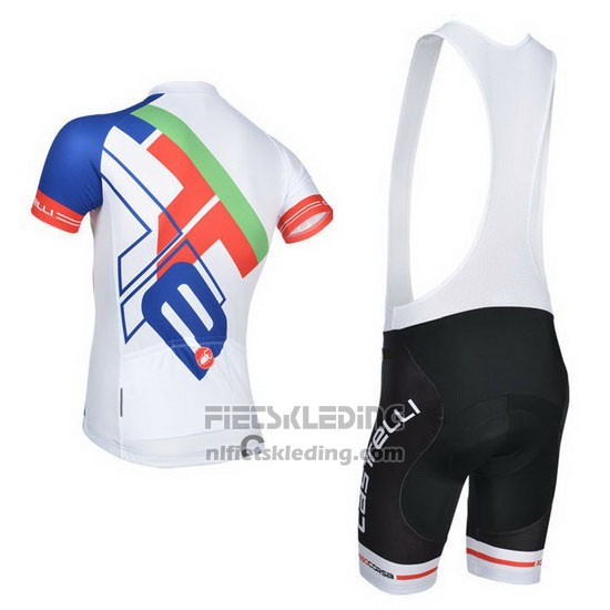 2014 Fietskleding Castelli Wit en Blauw Korte Mouwen en Koersbroek