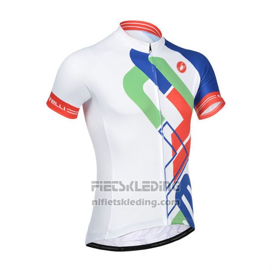 2014 Fietskleding Castelli Wit en Blauw Korte Mouwen en Koersbroek