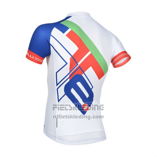2014 Fietskleding Castelli Wit en Blauw Korte Mouwen en Koersbroek