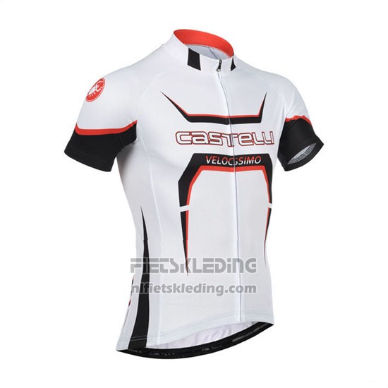 2014 Fietskleding Castelli Wit en Oranje Korte Mouwen en Koersbroek