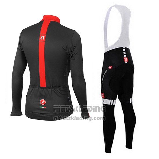 2015 Fietskleding Castelli 3t Zwart en Rood Lange Mouwen en Koersbroek