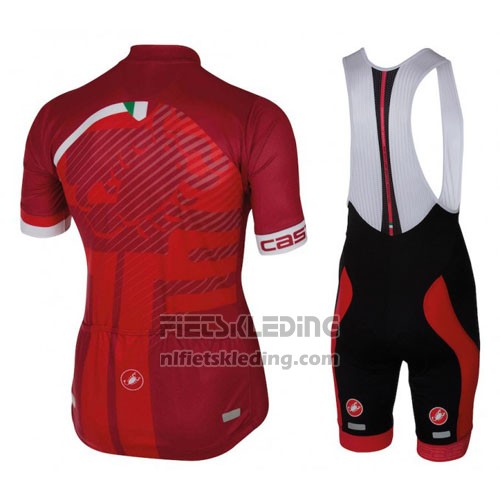 2016 Fietskleding Castelli Rood en Wit Korte Mouwen en Koersbroek