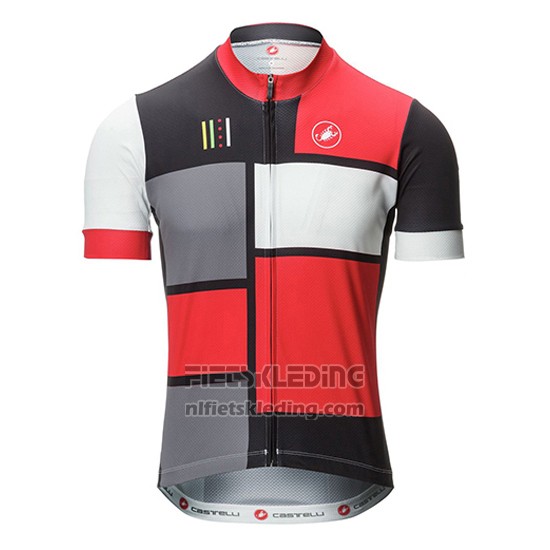 2016 Fietskleding Castelli Rood en Zwart Korte Mouwen en Koersbroek
