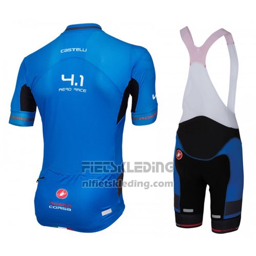 2016 Fietskleding Castelli Zwart en Azuur Korte Mouwen en Koersbroek