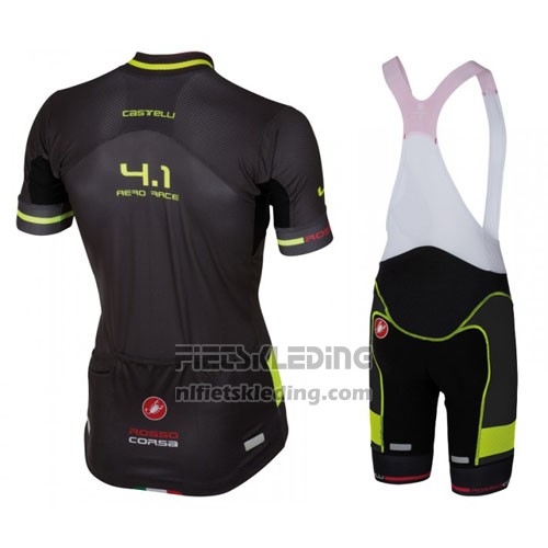 2016 Fietskleding Castelli Zwart en Groen Korte Mouwen en Koersbroek