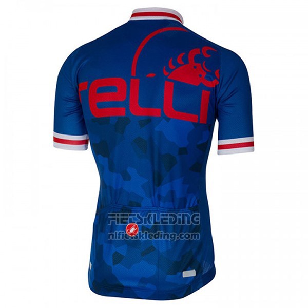 2017 Fietskleding Castelli Blauw en Rood Korte Mouwen en Koersbroek