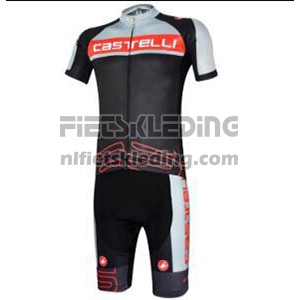 2017 Fietskleding Castelli Grijs en Zwart Korte Mouwen en Koersbroek