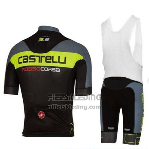 2017 Fietskleding Castelli Groen en Zwart Korte Mouwen en Koersbroek