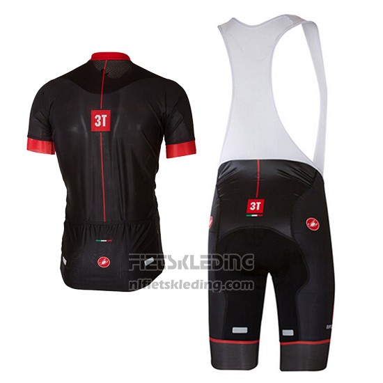 2017 Fietskleding Castelli Helder Zwart en Rood Korte Mouwen en Koersbroek