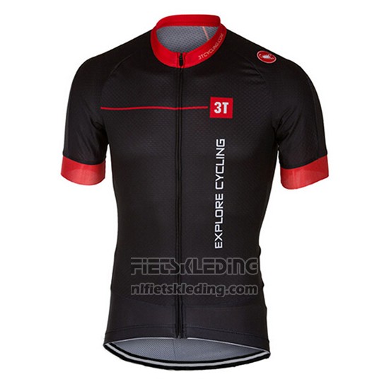 2017 Fietskleding Castelli Helder Zwart en Rood Korte Mouwen en Koersbroek