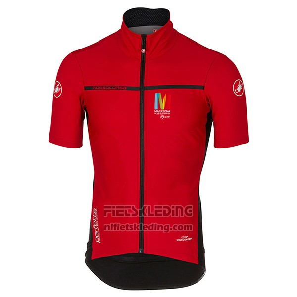 2017 Fietskleding Castelli Maratone Rood en Zwart Korte Mouwen en Koersbroek