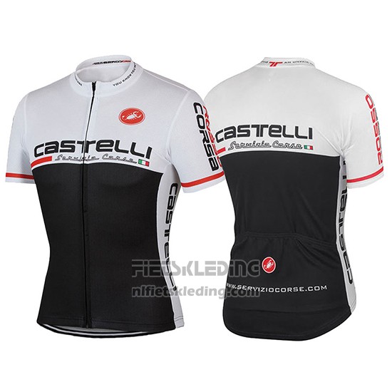 2017 Fietskleding Castelli Zwart en Wit Korte Mouwen en Koersbroek