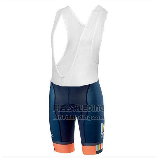 2018 Fietskleding Castelli Maratona Dles Dolomites-Enel Blauw Oranje Korte Mouwen en Koersbroek