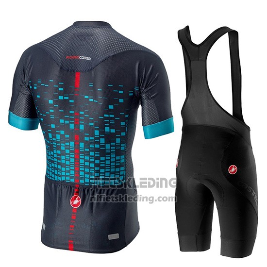 2019 Fietskleding Castelli Climber's 2.0 Zwart Azuur Korte Mouwen en Koersbroek