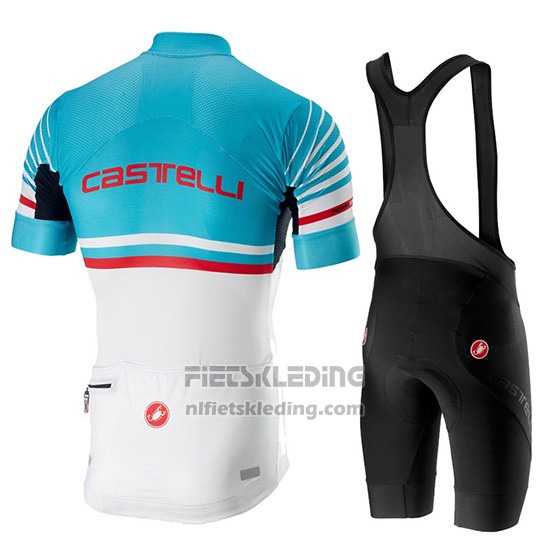 2019 Fietskleding Castelli Free AR 4.1 Azuur Wit Korte Mouwen en Koersbroek