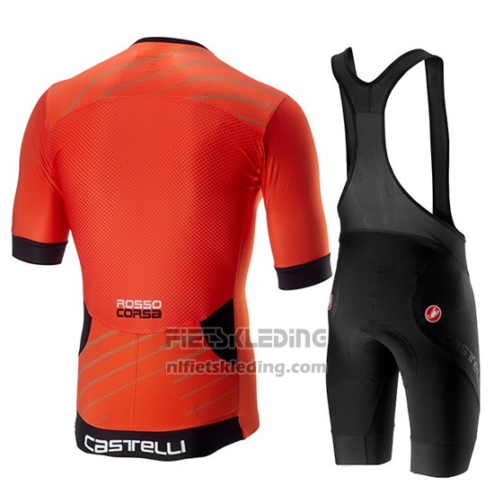 2019 Fietskleding Castelli Free Speed Race Oranje Korte Mouwen en Koersbroek