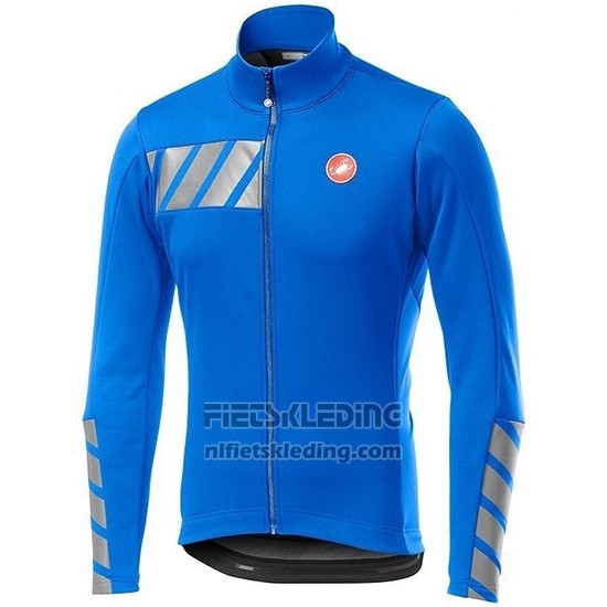 2019 Fietskleding Castelli Raddoppia 2 Blauw Zilver Lange Mouwen en Koersbroek