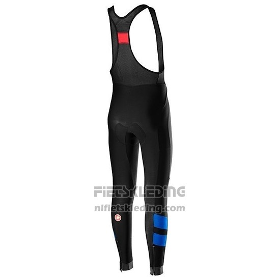 2019 Fietskleding Castelli Raddoppia 2 Blauw Zilver Lange Mouwen en Koersbroek