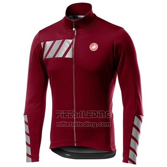 2019 Fietskleding Castelli Raddoppia 2 Rood Zilver Lange Mouwen en Koersbroek