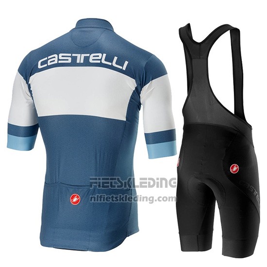 2019 Fietskleding Castelli Ruota Blauw Wit Korte Mouwen en Koersbroek