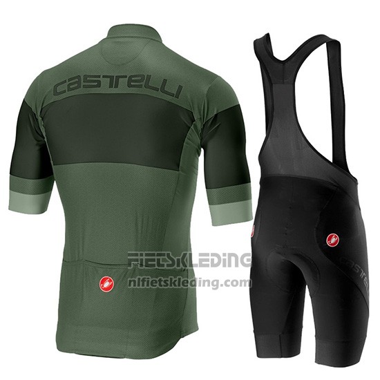 2019 Fietskleding Castelli Ruota Zwart Groen Korte Mouwen en Koersbroek