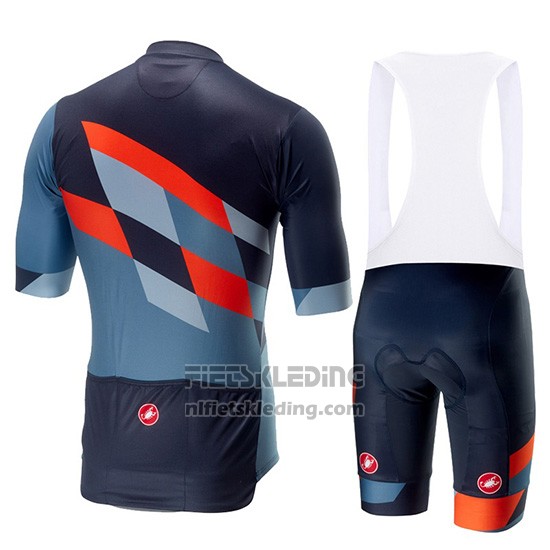 2019 Fietskleding Castelli Tabula Rasa Blauw Oranje Korte Mouwen en Koersbroek