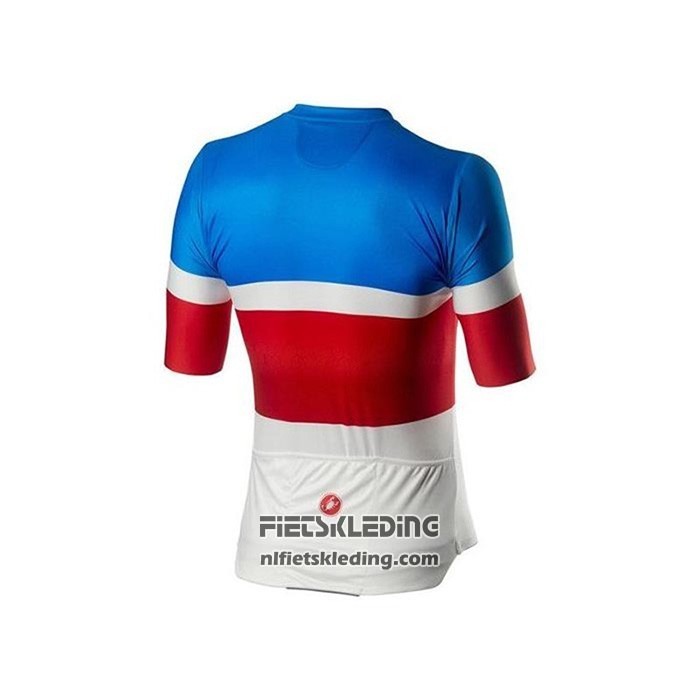 2020 Fietskleding Castelli Blauw Rood Wit Korte Mouwen en Koersbroek