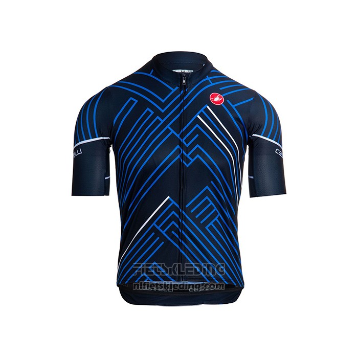 2021 Fietskleding Castelli Blauw Zwart Wit Korte Mouwen en Koersbroek