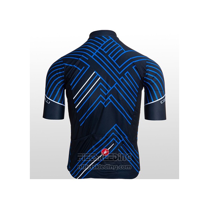2021 Fietskleding Castelli Blauw Zwart Wit Korte Mouwen en Koersbroek