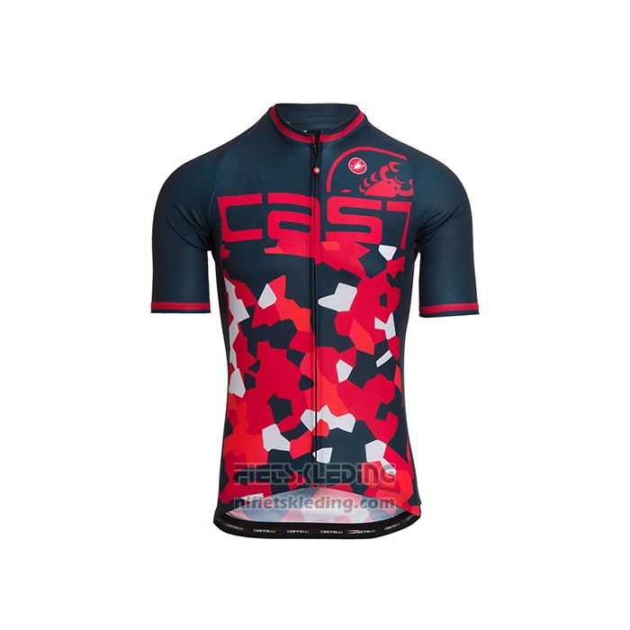 2021 Fietskleding Castelli Rood Donker Blauw Korte Mouwen en Koersbroek