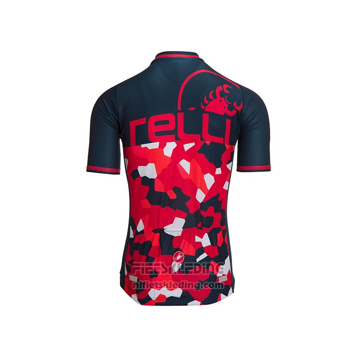 2021 Fietskleding Castelli Rood Donker Blauw Korte Mouwen en Koersbroek