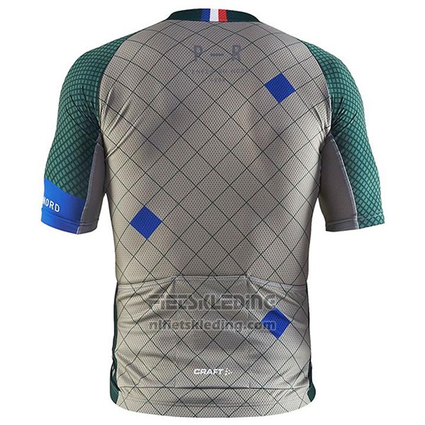 2017 Fietskleding Craft Monuments Zilver en Groen Korte Mouwen en Koersbroek