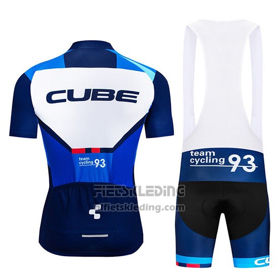 2019 Fietskleding Cube Blauw Blauw Diep Korte Mouwen en Koersbroek