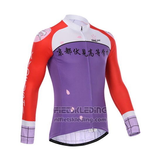 2014 Fietskleding Fox Cyclingbox Rood en Violet Lange Mouwen en Koersbroek