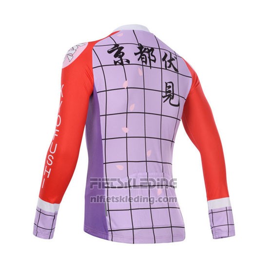 2014 Fietskleding Fox Cyclingbox Rood en Violet Lange Mouwen en Koersbroek