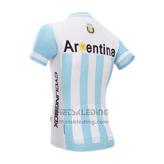 2014 Fietskleding Fox Cyclingbox Wit en Azuur Korte Mouwen en Koersbroek