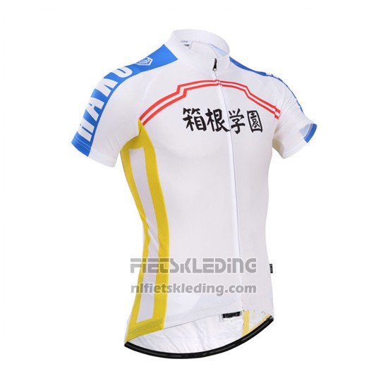 2014 Fietskleding Fox Cyclingbox Wit en Blauw Korte Mouwen en Koersbroek