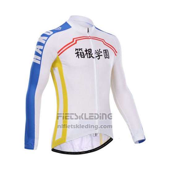 2014 Fietskleding Fox Cyclingbox Wit en Blauw Lange Mouwen en Koersbroek