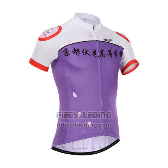2014 Fietskleding Fox Cyclingbox Wit en Violet Korte Mouwen en Koersbroek