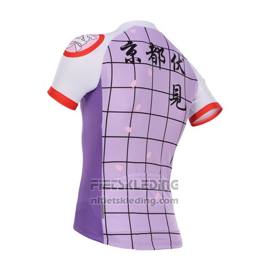 2014 Fietskleding Fox Cyclingbox Wit en Violet Korte Mouwen en Koersbroek