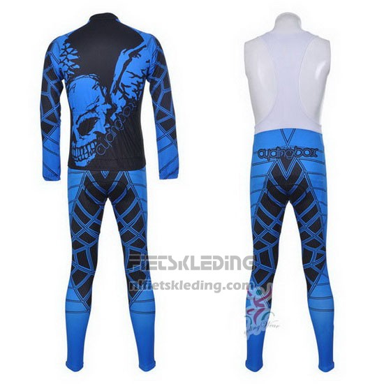 2014 Fietskleding Fox Cyclingbox Zwart en Blauw Lange Mouwen en Koersbroek