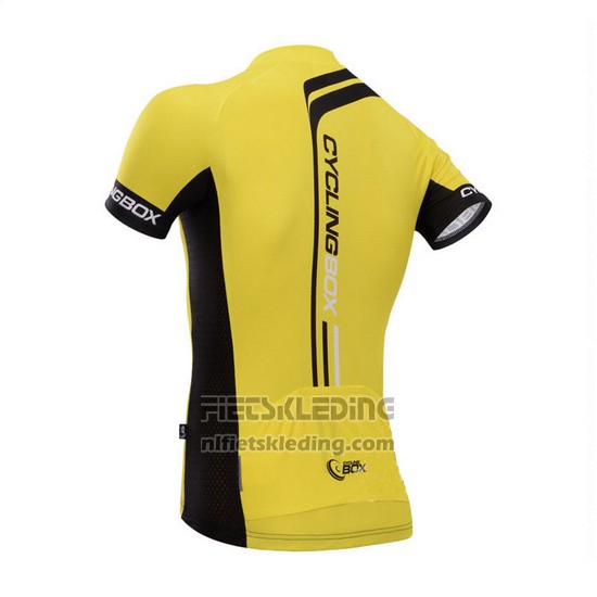 2014 Fietskleding Fox Cyclingbox Zwart en Geel Korte Mouwen en Koersbroek