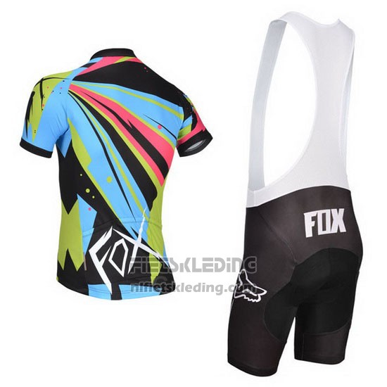 2014 Fietskleding Fox Azuur en Zwart Korte Mouwen en Koersbroek