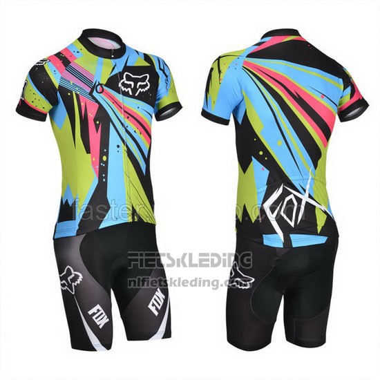 2014 Fietskleding Fox Azuur en Zwart Korte Mouwen en Koersbroek